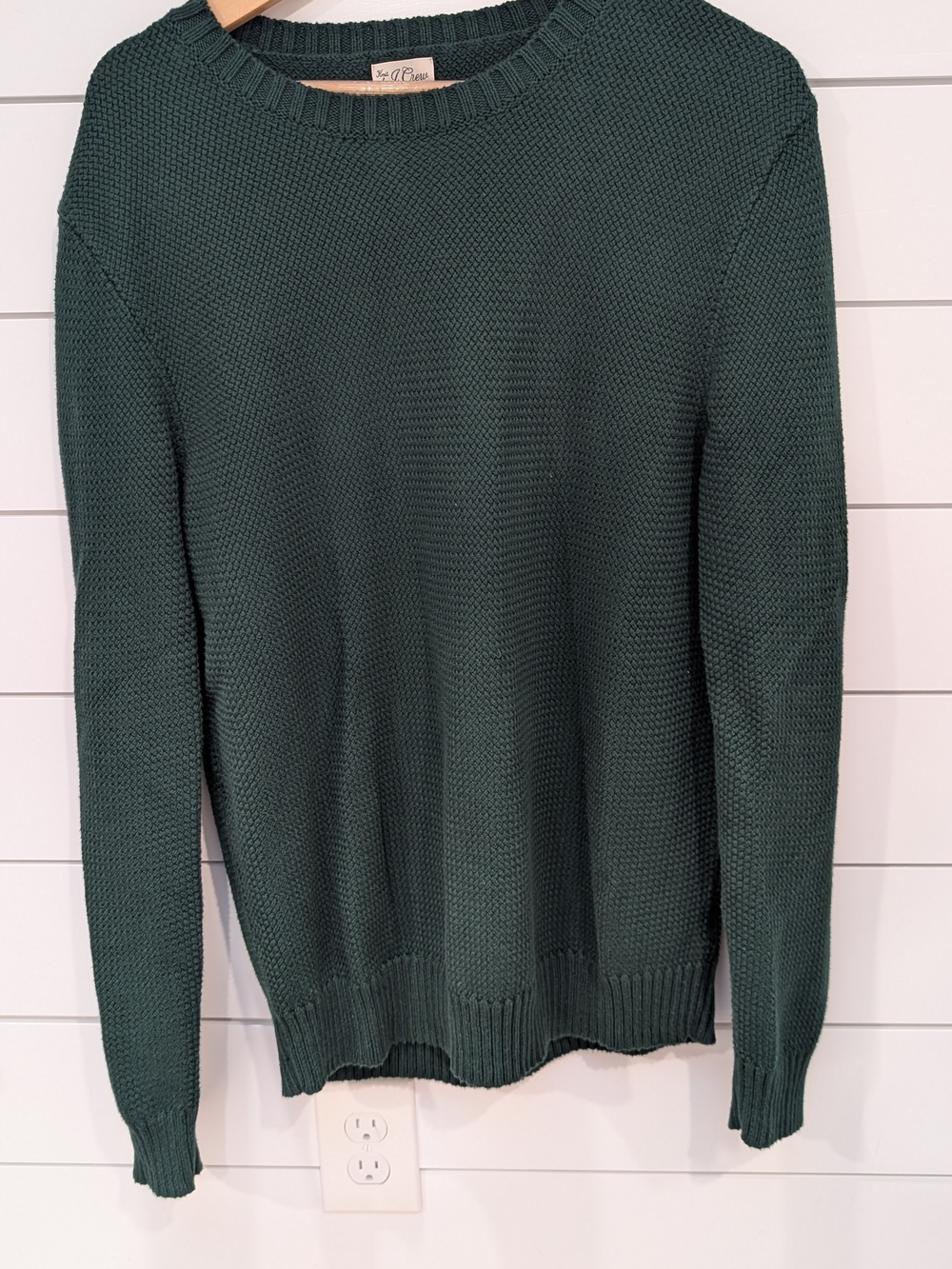 J.Crew Men's Deep Green Crewneck Knit Sweater